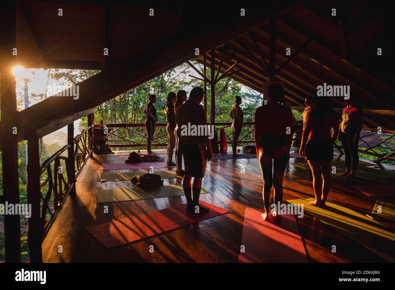 Amazon Jungle yoga retreat Stock Photo