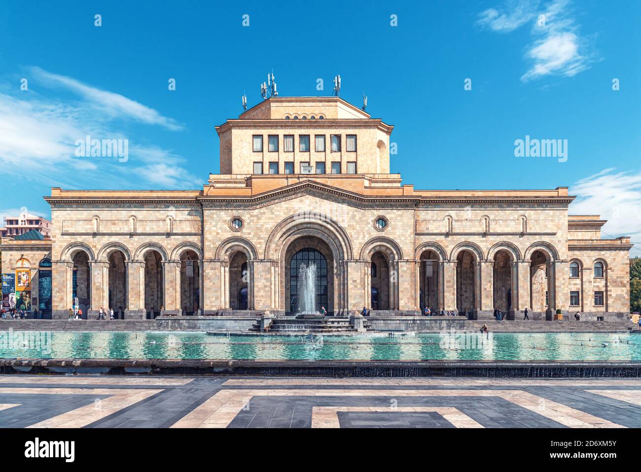 Kentron, Yerevan, Armenia - September 26, 2019: History Museum of Armenia, National Gallery of Armenia with Singing fountains on Republic Square the c Stock Photo