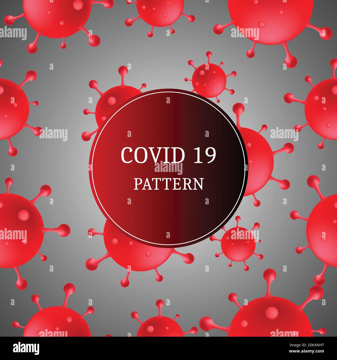 3D Covid-19 cells seamless pattern Stock Vector