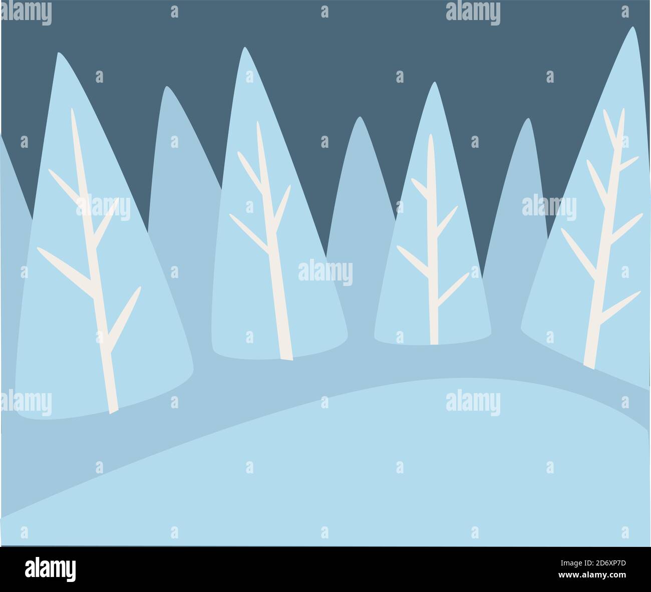 Winter landscape of pine forest with snowy hills Stock Vector Image ...