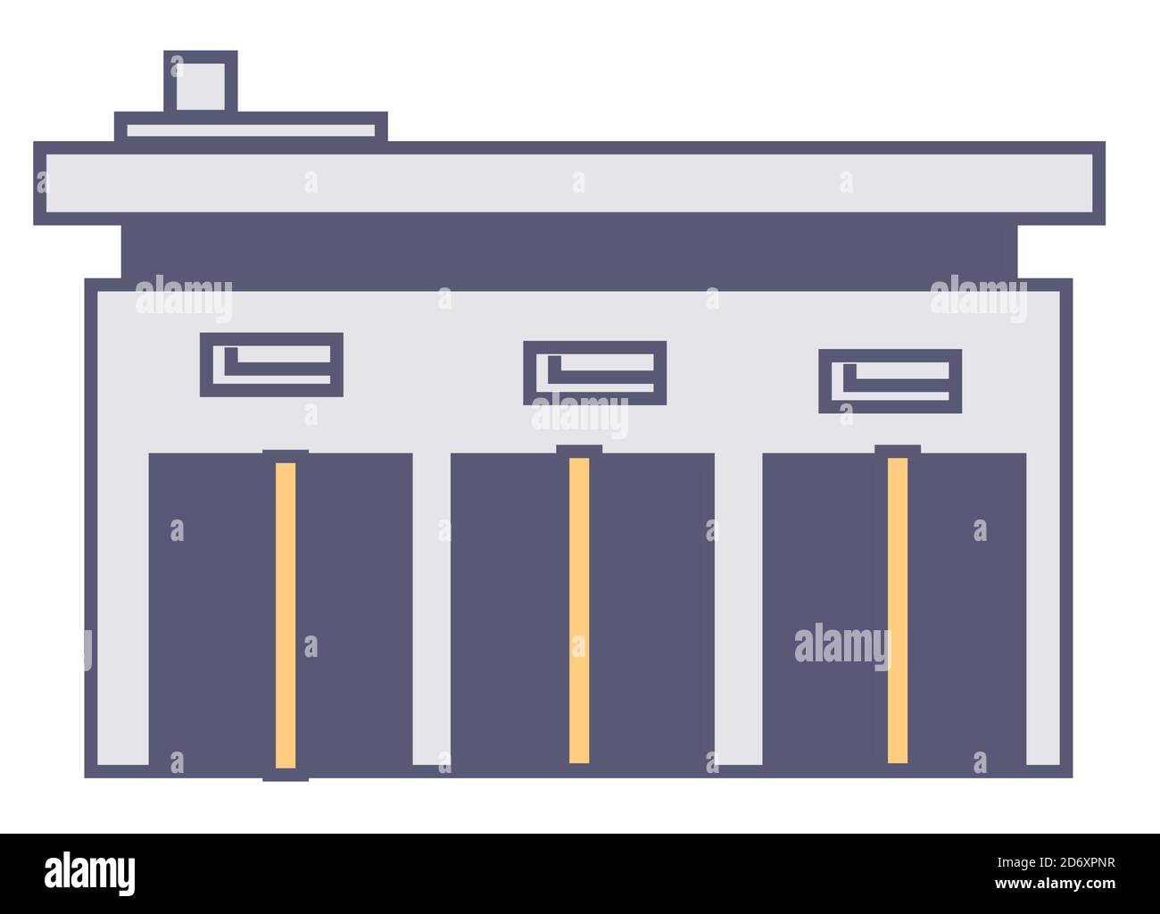 Factory or warehouse, industry or facility for manufacturing Stock Vector