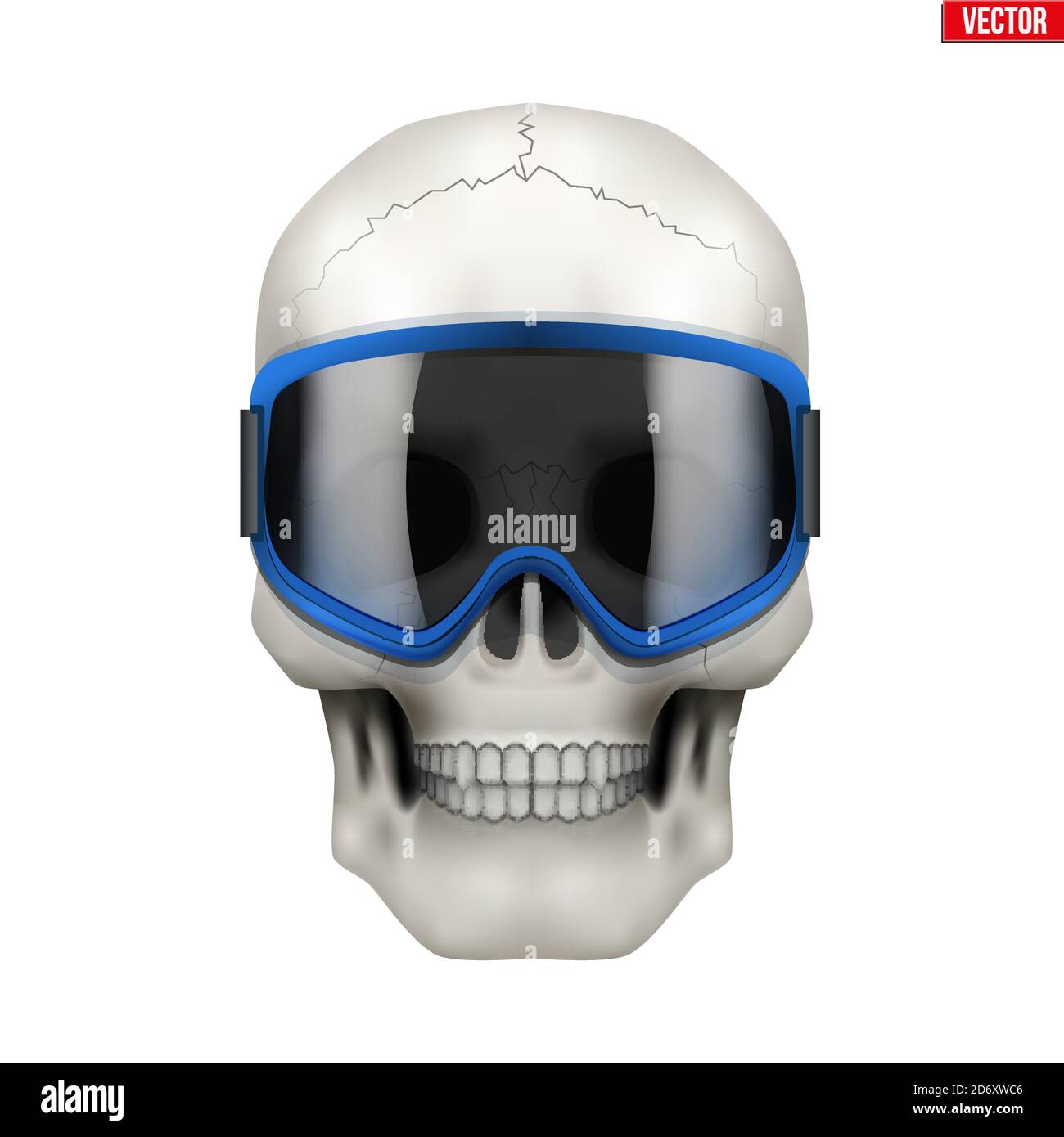 Skull with ski goggles Stock Vector
