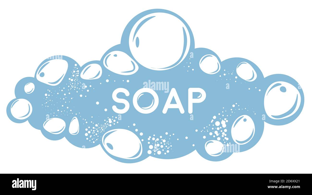 Soapsuds laundry or bath soapy bubbles, hygiene and cosmetics Stock