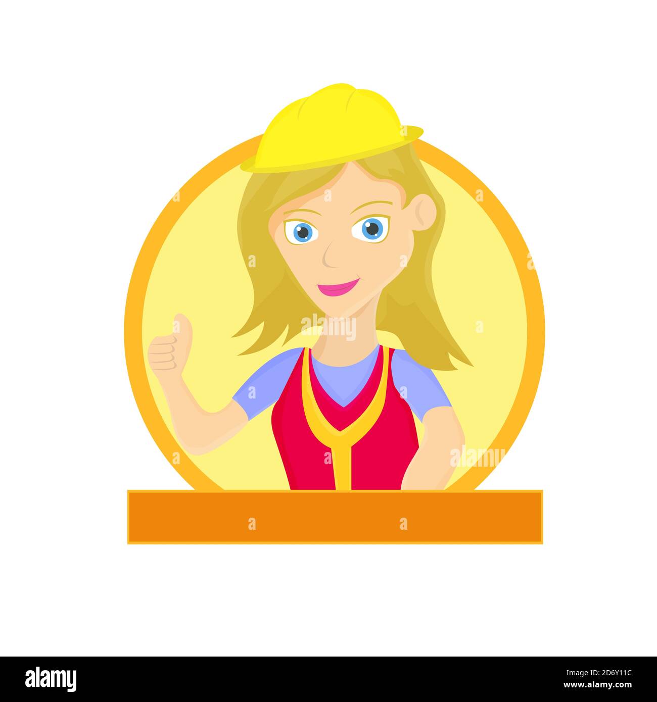 Illustration vector design of Female architect mascot logo Stock Vector