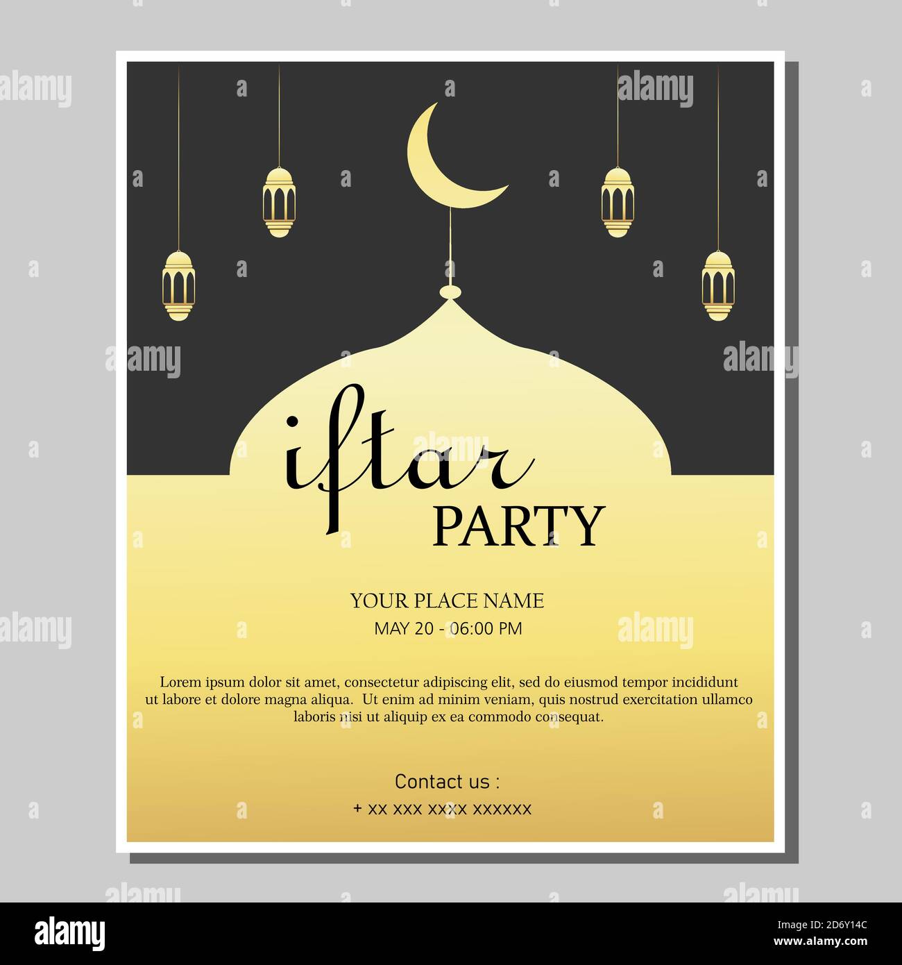 Illustration vector design of iftar party invitation template flyer, full  editable Stock Vector Image & Art - Alamy