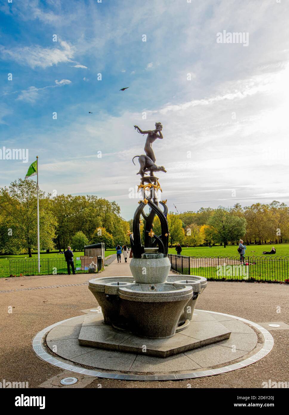 The Diana Fountain (Diana of the Treetops) in The Green Park; designed