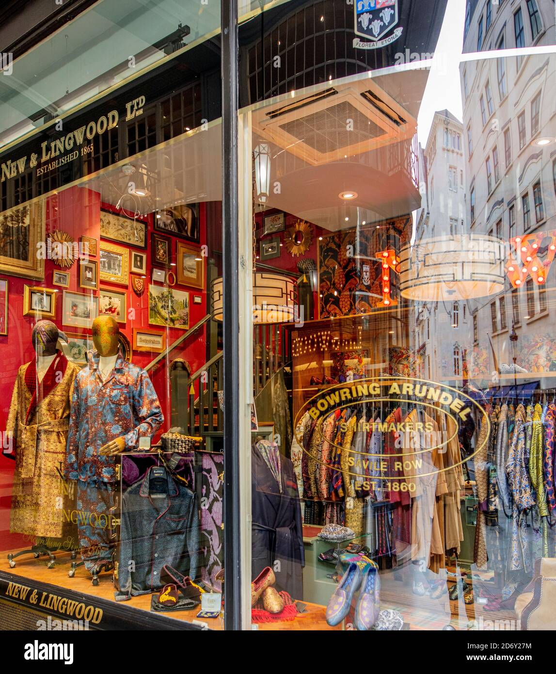 Window of New and Lingwood, gentlemen's outfitters in Jermyn St, Londo Stock Photo