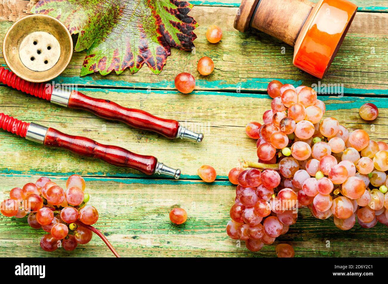 Turkish hookah with hookah tobacco with grape flavor.Arabic smoking