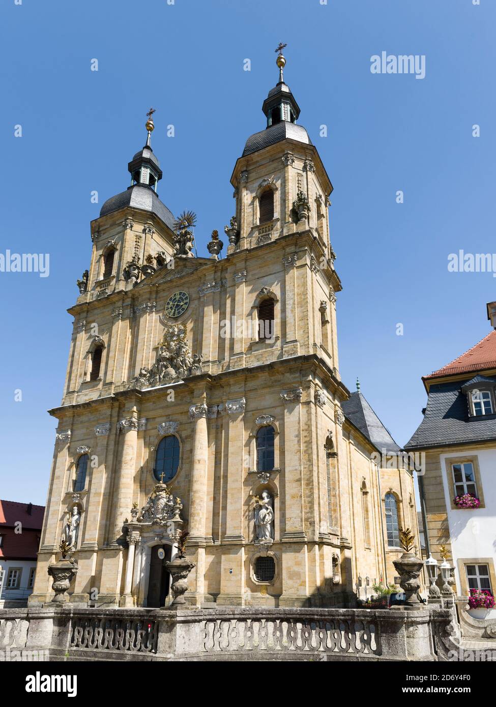 Basilica Goessweinstein, buildt by Balthasar Neumann. Goessweinstein the most important place of pilgrimage in  Franconian Switzerland ( Fraenkischen Stock Photo