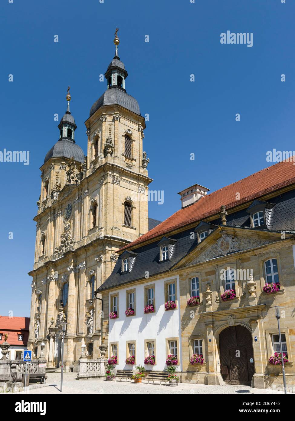 Basilica Goessweinstein, buildt by Balthasar Neumann. Goessweinstein the most important place of pilgrimage in  Franconian Switzerland ( Fraenkischen Stock Photo