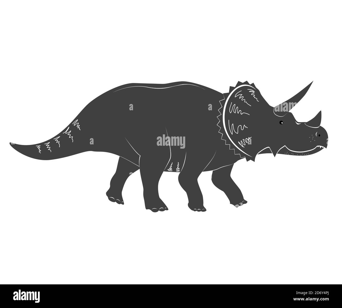 Cute cartoon vector illustration of Triceratops isolated on white Stock Vector