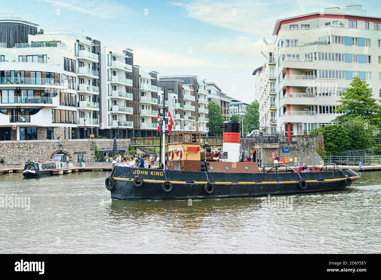 Historic John King tugboat, Bristol, UK. Owned by Bristol Museums. Fully restored. Diesel tug. Tugged SS Great Britain to dry dock. Working exhibit. Stock Photo