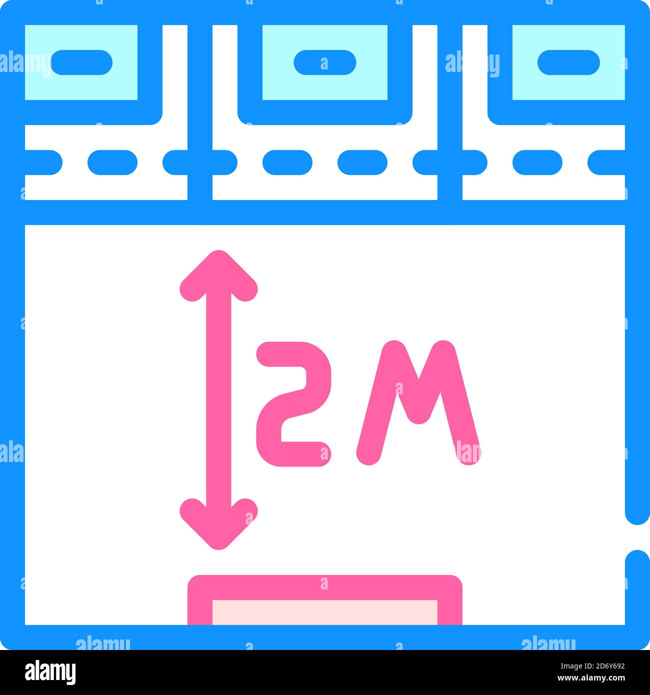 keeping distance color icon vector illustration sign Stock Vector Image ...