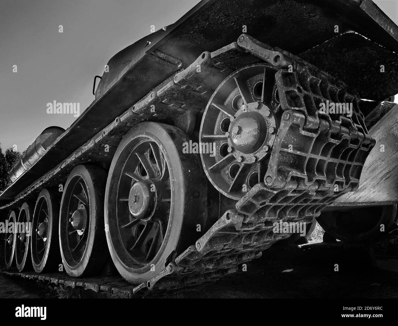 Wheels and tracks of a tank of the 2 world war Stock Photo