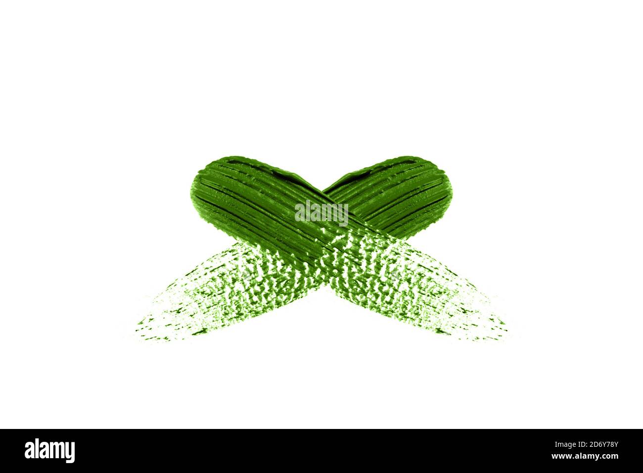 Green concealer swatch isolated on white background. Stock Photo