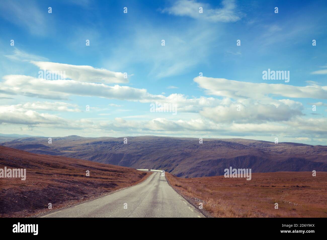 Driving a car on a mountain road. View from the windscreen. Beautiful ...