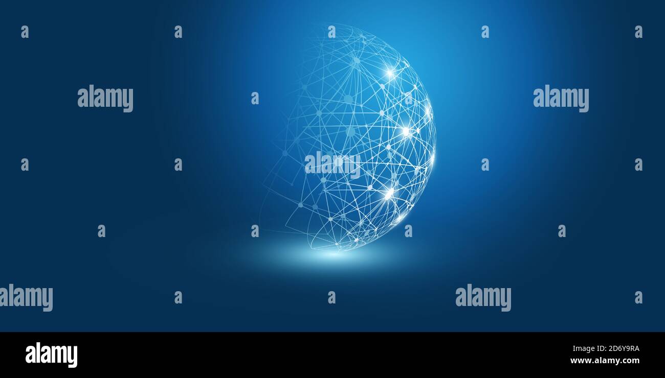 Abstract Blue Futuristic Modern Style Cloud Computing, Networks ...