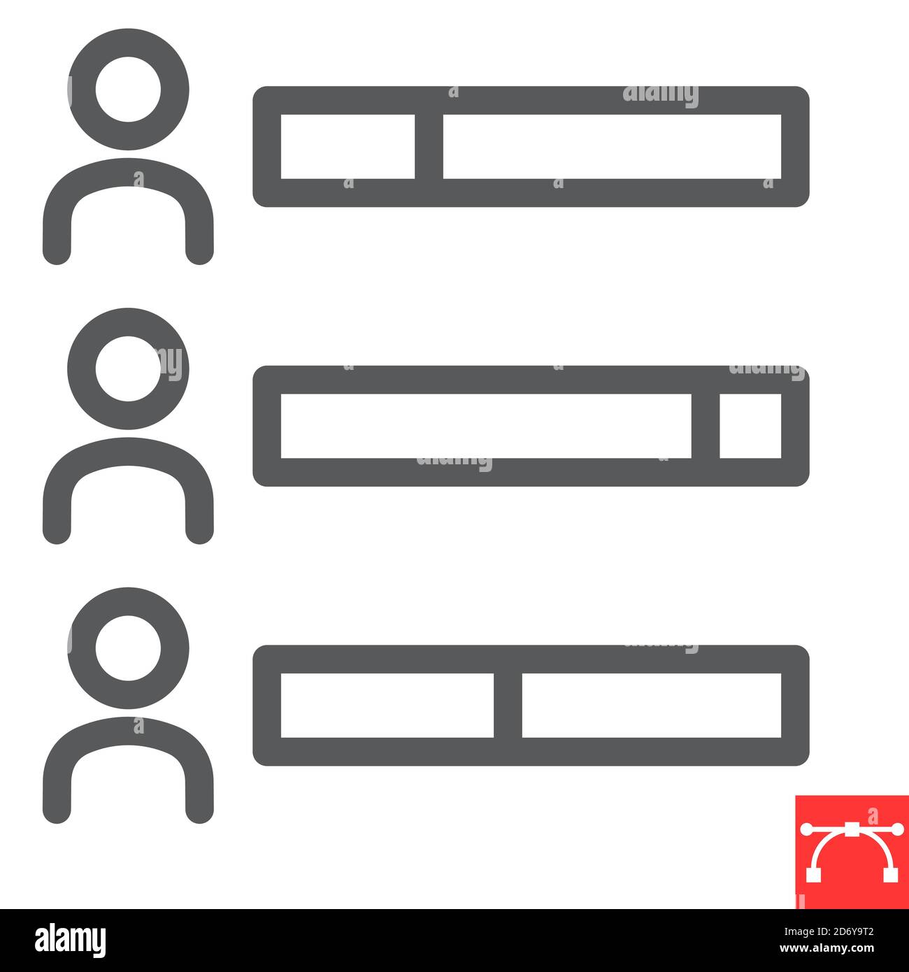Voting statistics line icon, election and survey, vote statistic sign ...