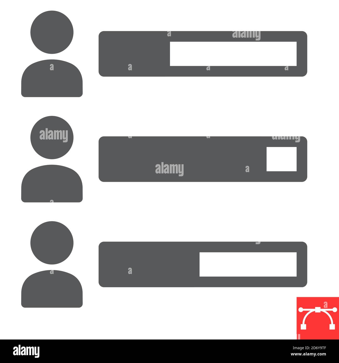 Voting statistics glyph icon, election and survey, vote statistic sign ...