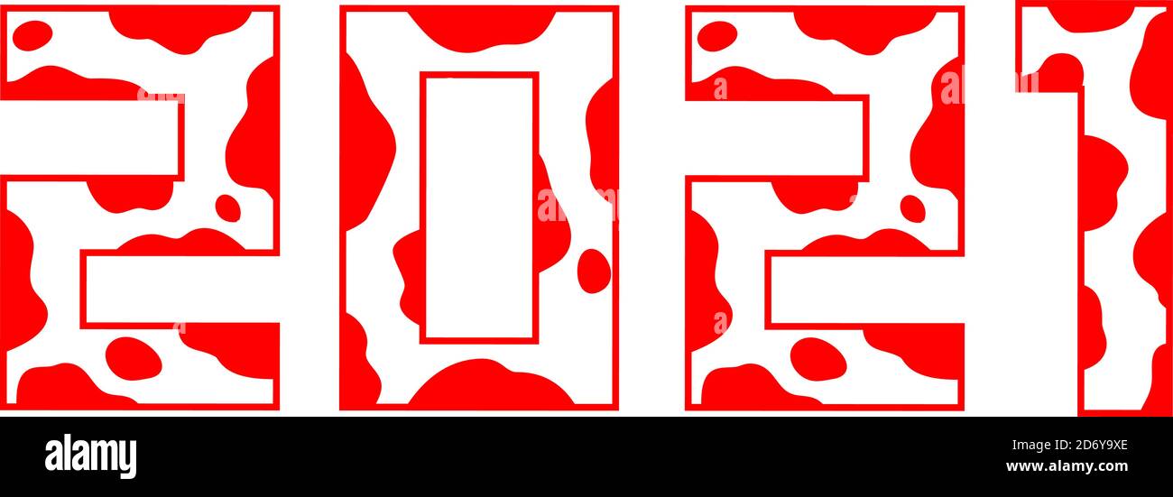 This is a illustration of 2021 Red cow character Stock Vector Image ...
