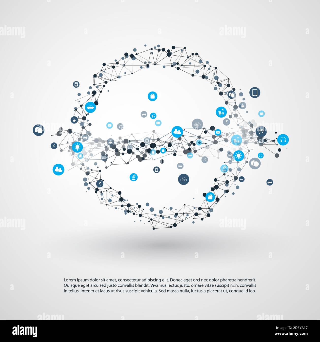 Internet of Things, Cloud Computing Design Concept with Wireframe and ...