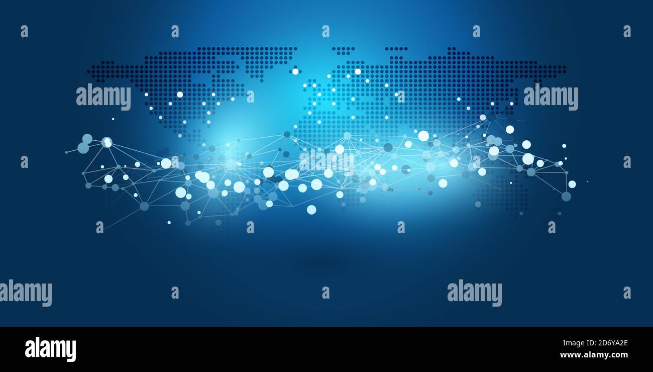 Abstract Blue Futuristic Modern Style Cloud Computing, Networks ...