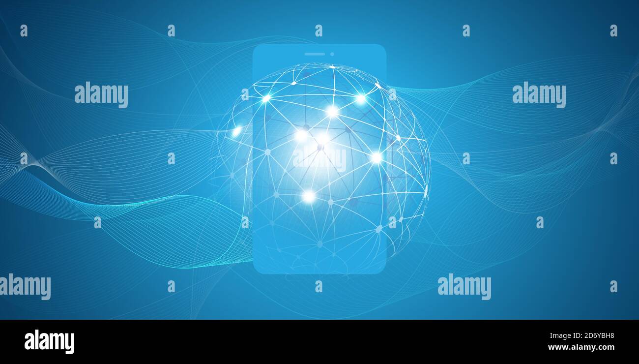Abstract Blue Modern Minimal Style Cloud Computing, Networks Structure ...