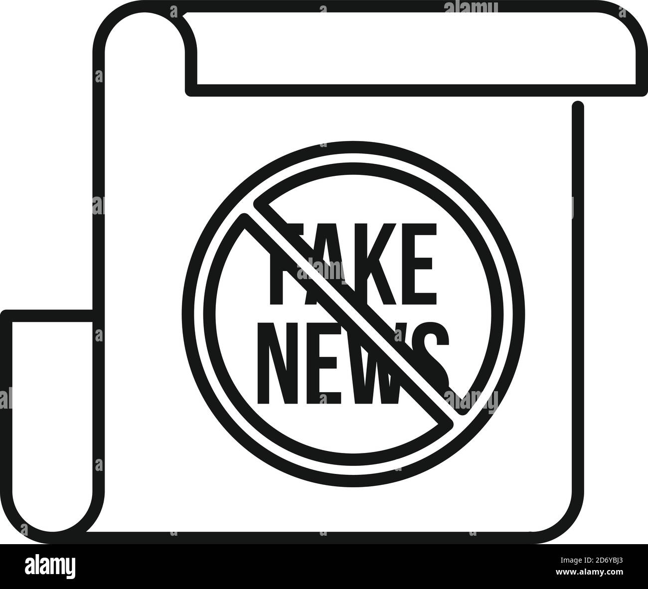 Fake news icon. Outline fake news vector icon for web design isolated on white background Stock Vector