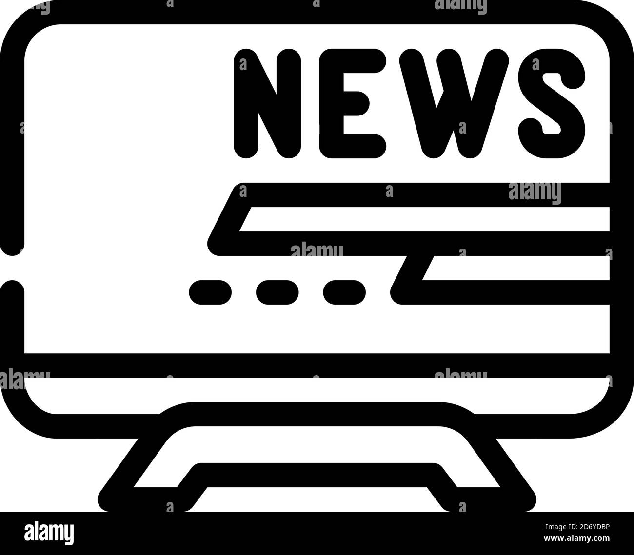 news on tv television line icon vector illustration Stock Vector Image ...