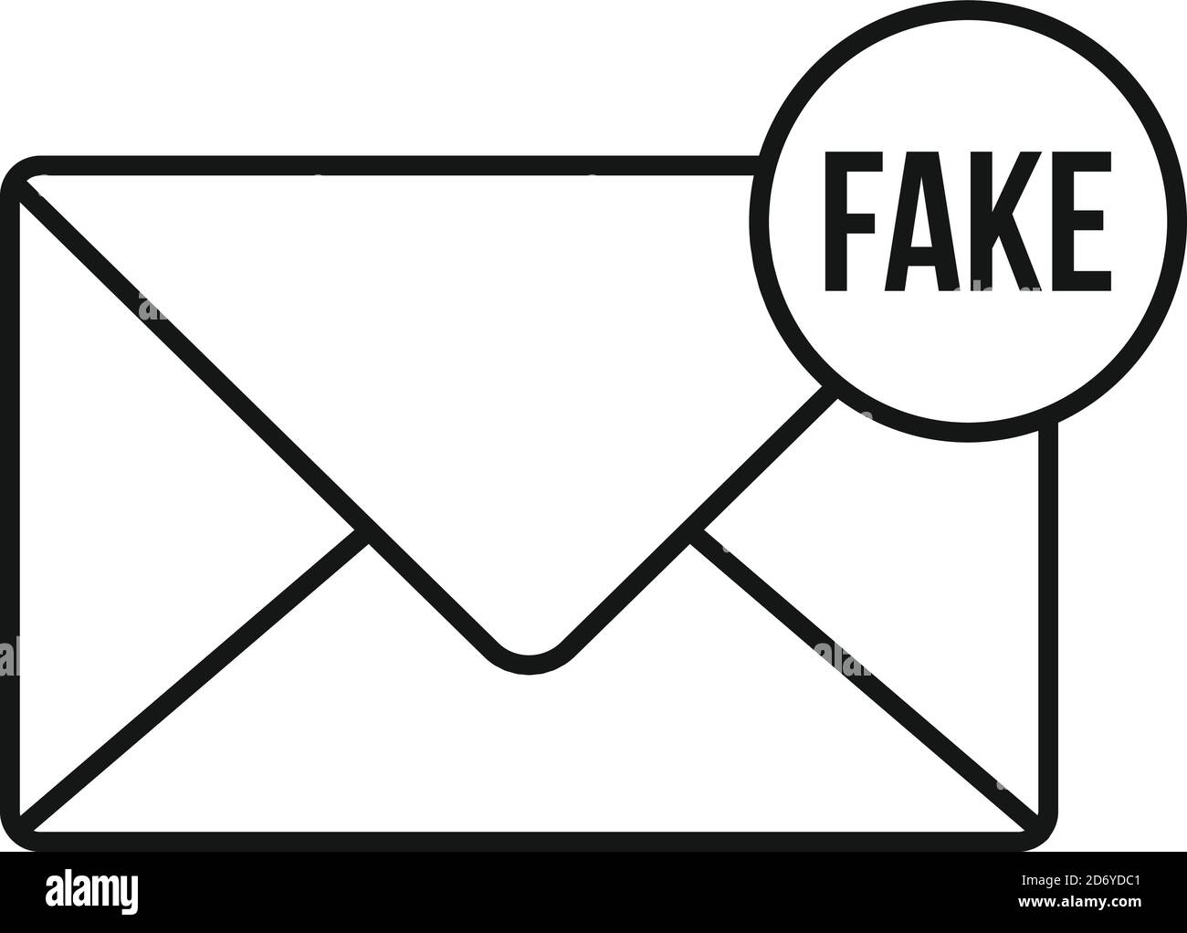 Fake mail news icon. Outline fake mail news vector icon for web design isolated on white background Stock Vector