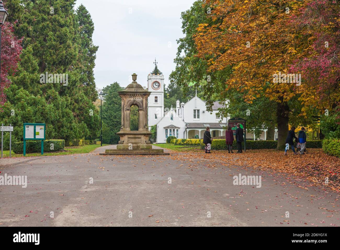 The pavillion,fountain and clock tower in the South Park, Darlington