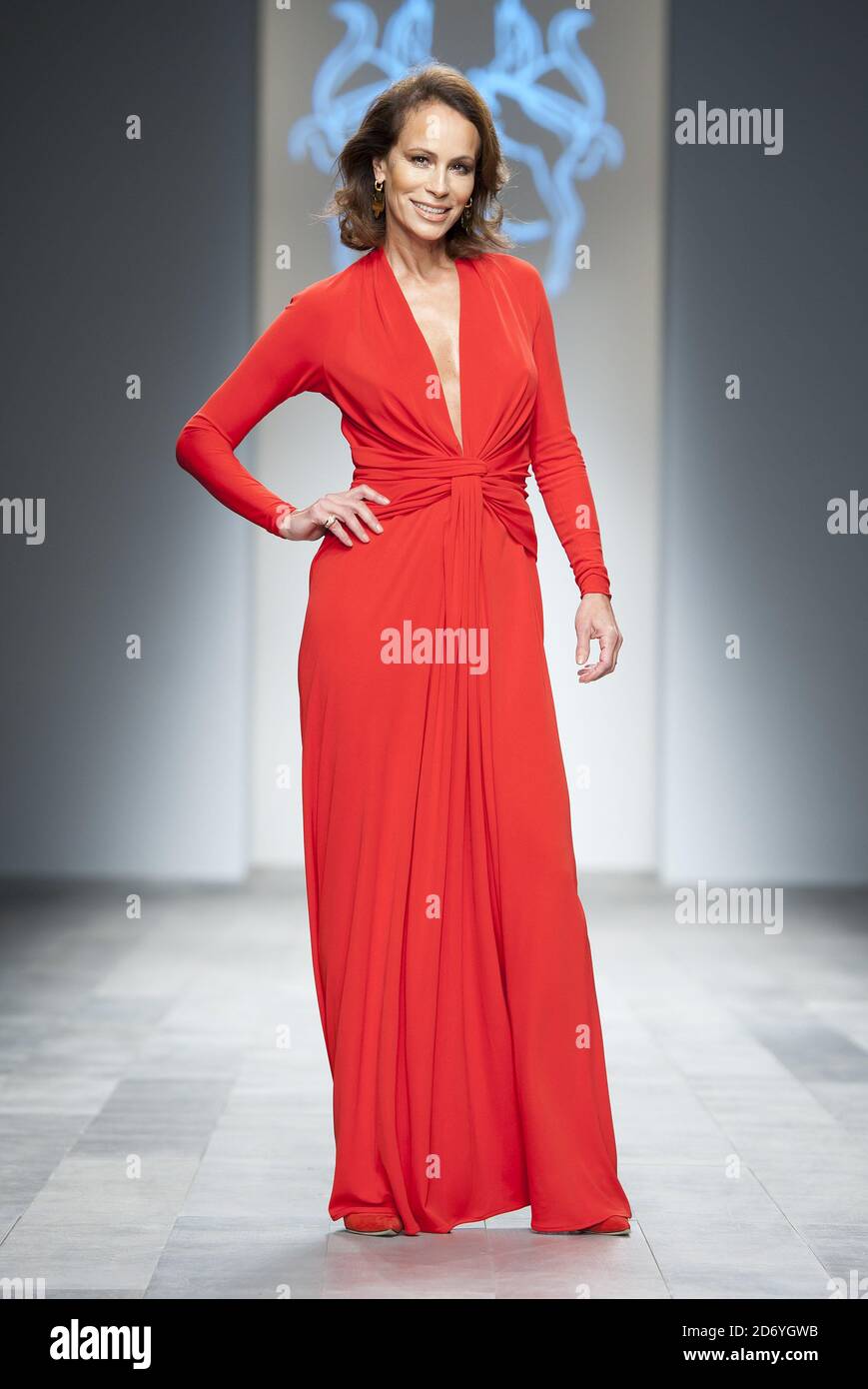 Former model Andrea Dellal on the catwalk at the Issa fashion show, held at  the BFC venue at Somerset House in central London as part of London Fashion  Week Stock Photo -