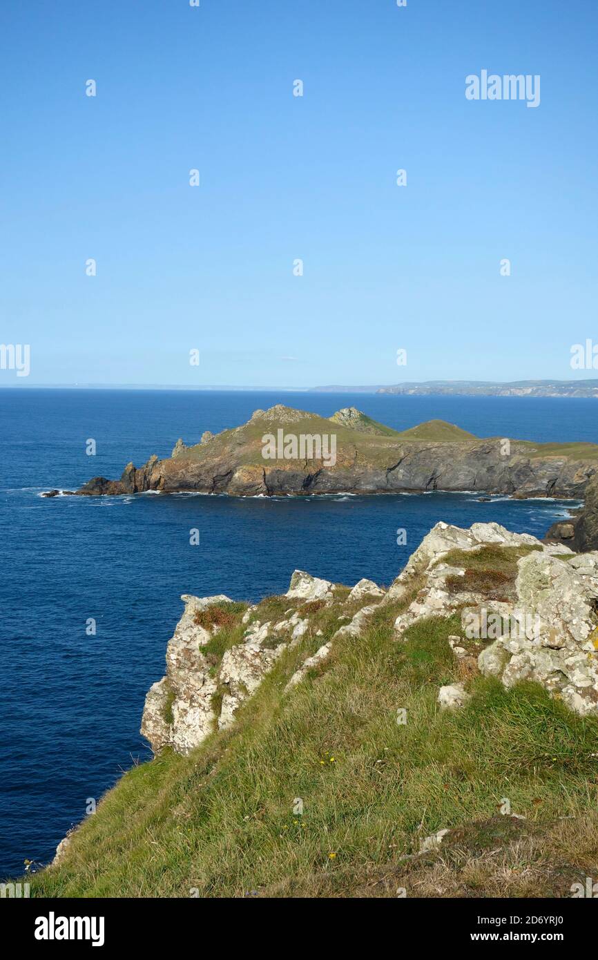 Pentire Point, Pentire Head Headland, North Cornwall, England, UK in September Stock Photo