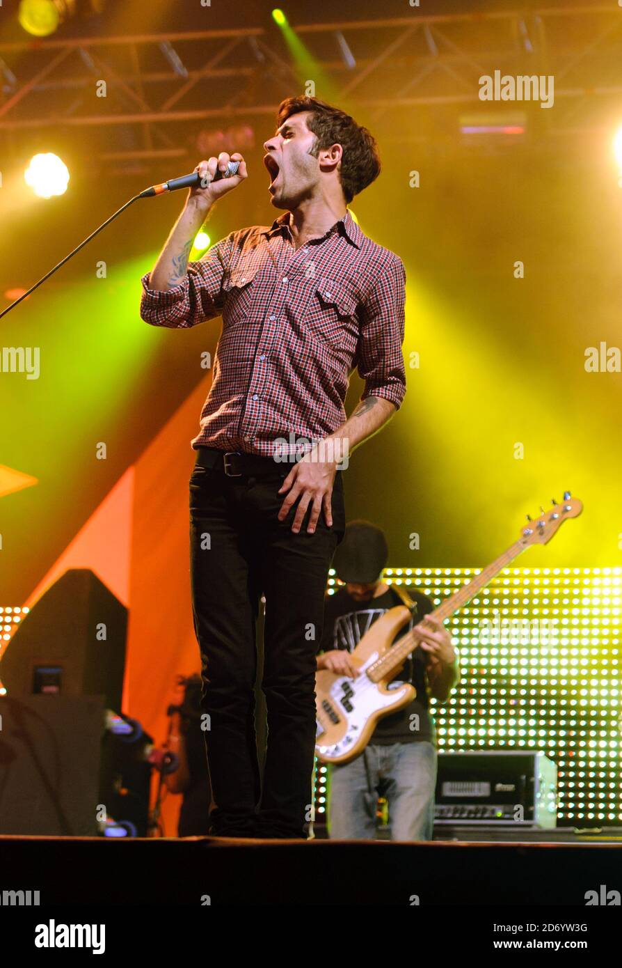 Glassjaw performing on the second day of the Reading Festival in