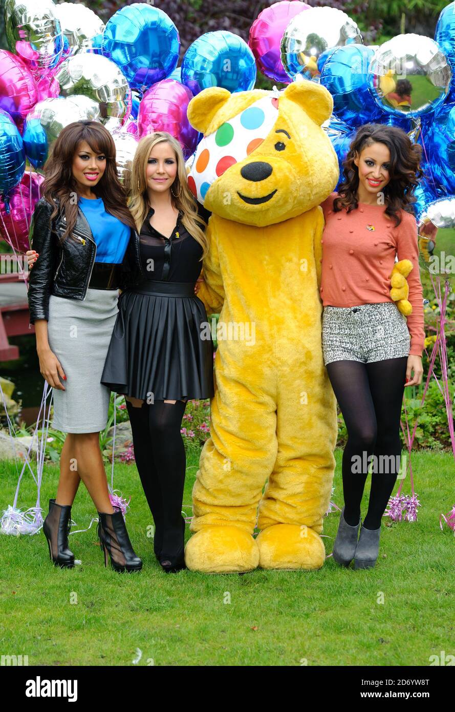 The Sugababes celebrate the launch of â€˜BBC Children in Need POP Goes the  Musicalâ€™. The celebrities, along with Melanie C, are involved in a  series of curtain calls at the best West End theatres. Stock Photo