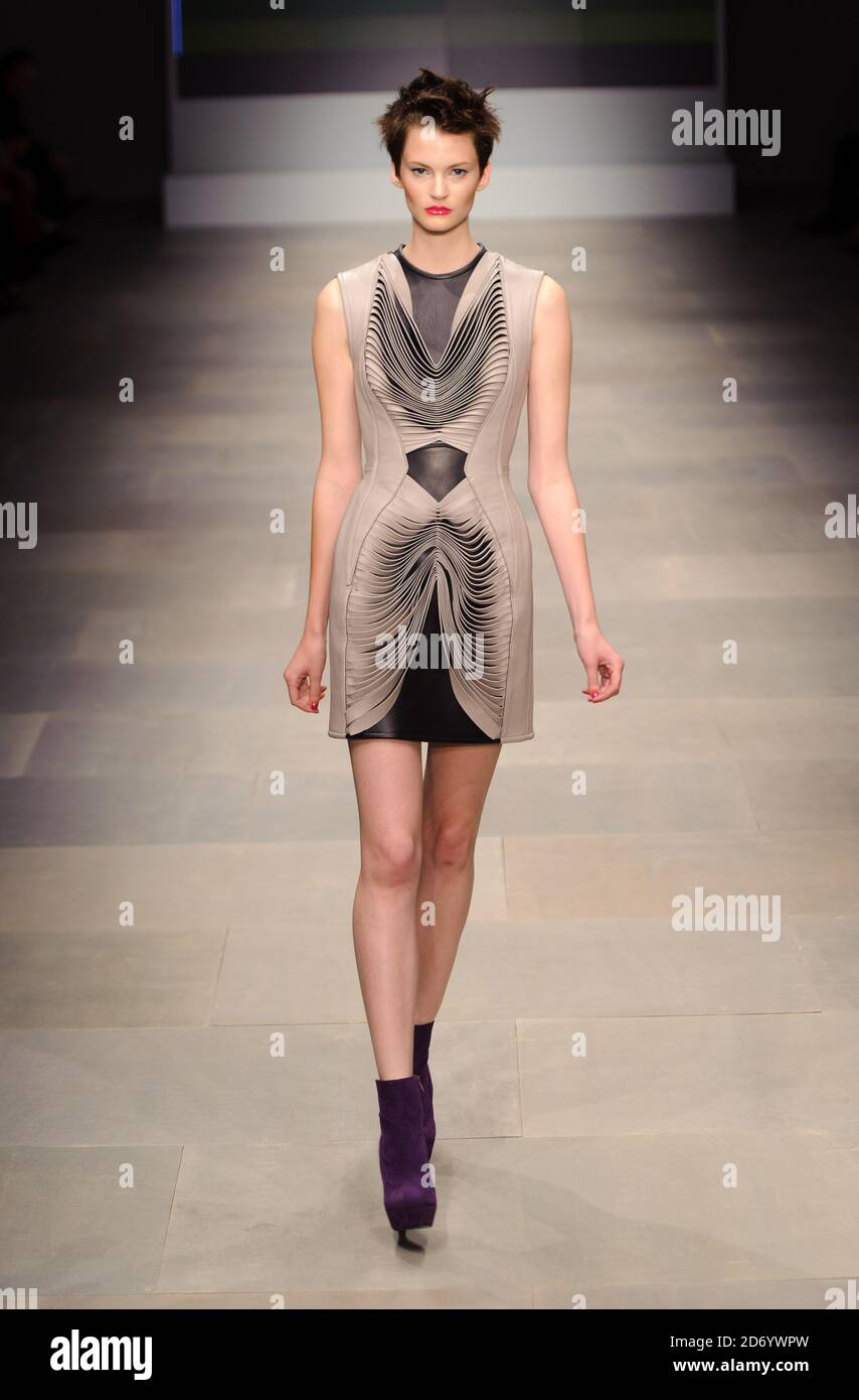 A model on the catwalk at the Toni and Guy fashion show, on the eve of  London Fashion Week, at the BFC space in Somerset House, central London  Stock Photo - Alamy