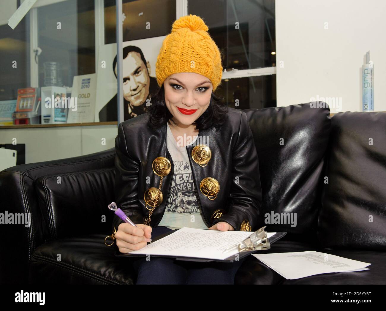 Jessie J Writes Out The Lyrics To Price Tag To Be Sold During Charity Auction As Part Of The Capital Fm Help A Capital Child Charity Appeal The Appeal Is Raising Money