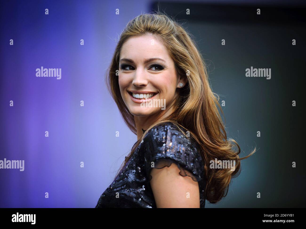 Kelly Brook pictured at Westfield Shopping Centre in west London, at the launch of Dance Central 2 for XBox 360. Stock Photo