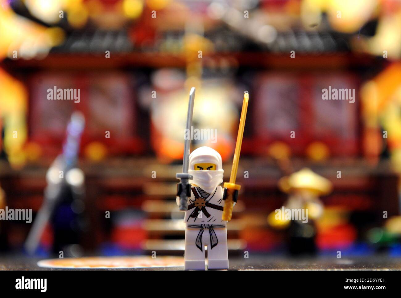 A Lego Ninjago Fire Temple pictured at the Dream Toys show, held in St  Mary's Church in Marylebone, London Stock Photo - Alamy