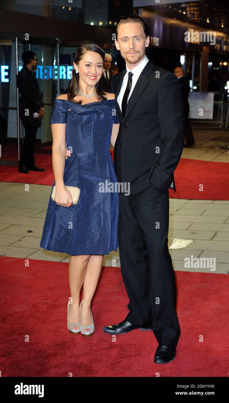 Tom Hiddleston and Susannah Fielding arrive at the premiere of Deep Blue Sea, held at the Odeon cinema in Leicester Square, as the closing night gala of the BFI London Film Festival. Stock Photo