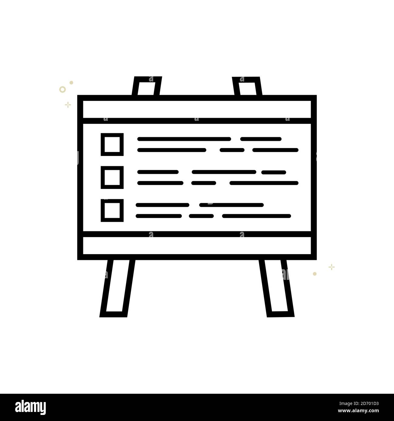 Business presentation linear vector icon style illustration. Items with a description. EPS 10 Stock Vector
