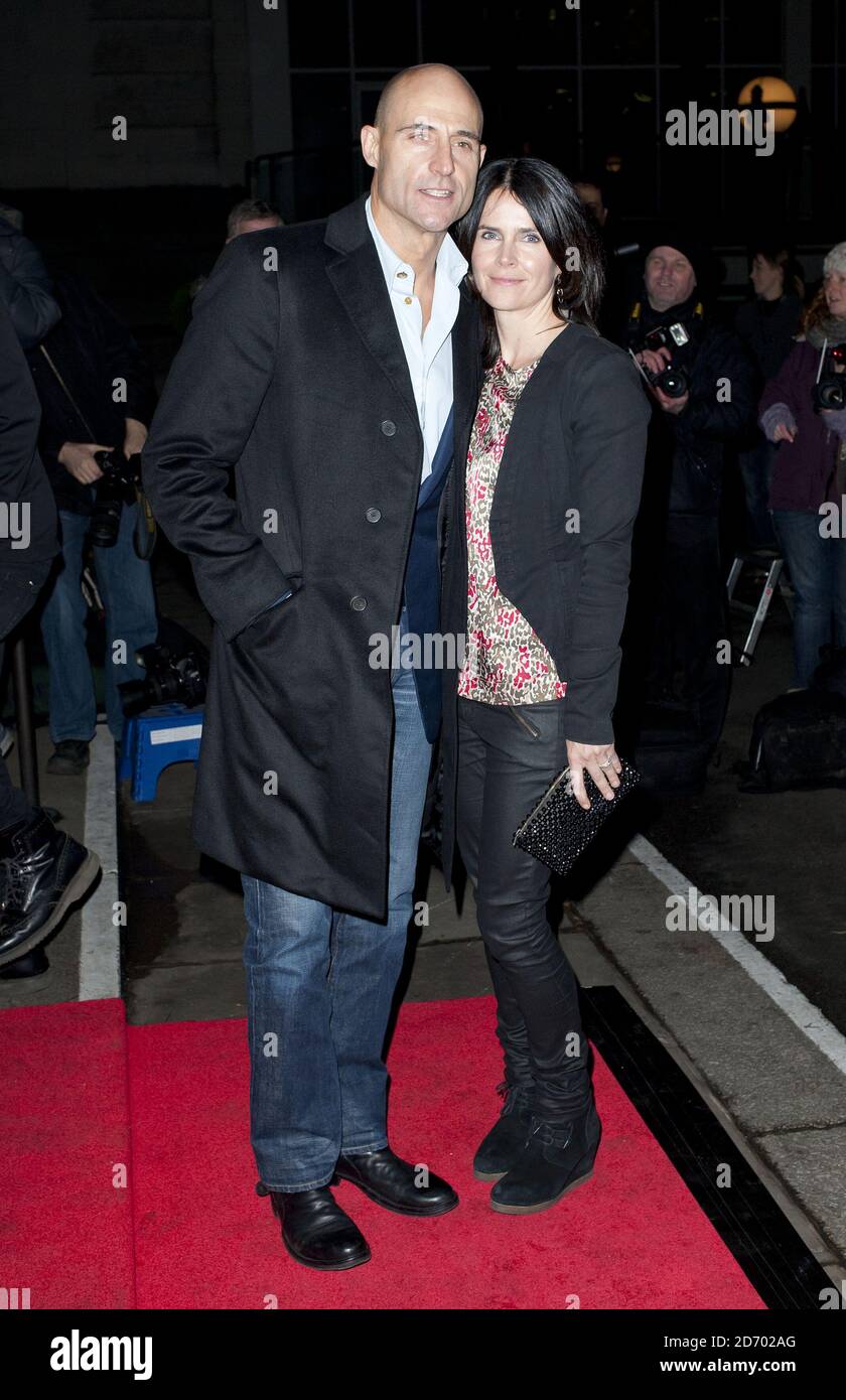Mark Strong and Liza Marshall arriving at the Evening Standard British Film Awards 2012, at the London Film Museum. Stock Photo
