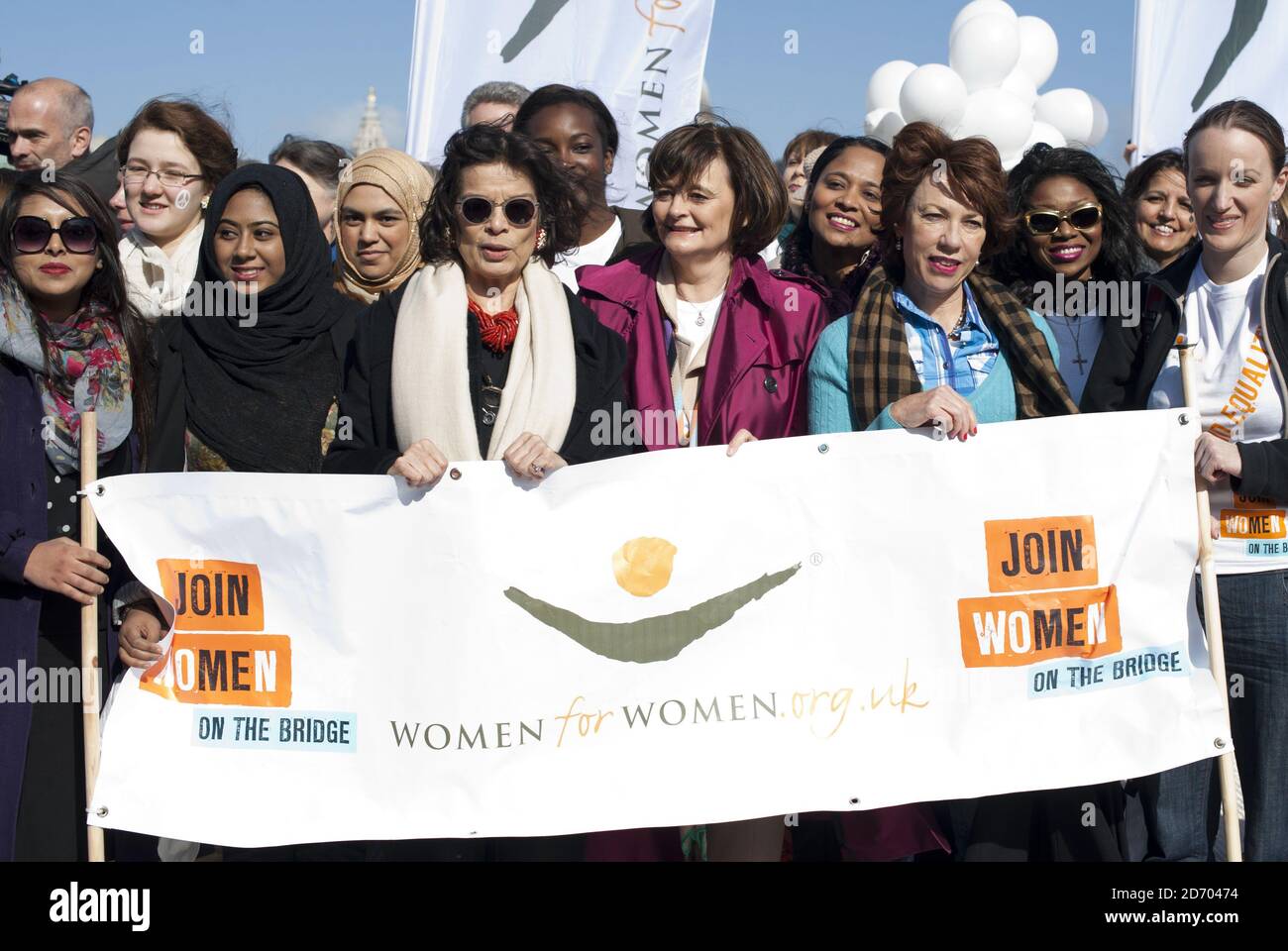 Bianca Jagger, Cherie Booth and Kathy Lette join supporters as they ...