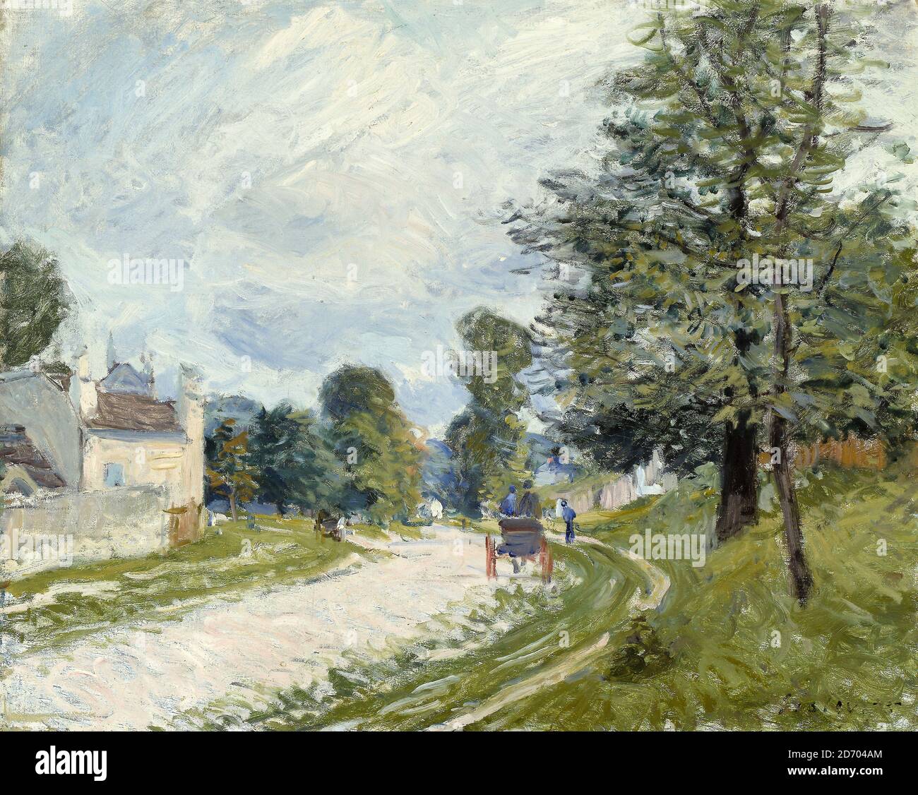 Alfred Sisley, A Turn in the Road, landscape painting, 1873 Stock Photo