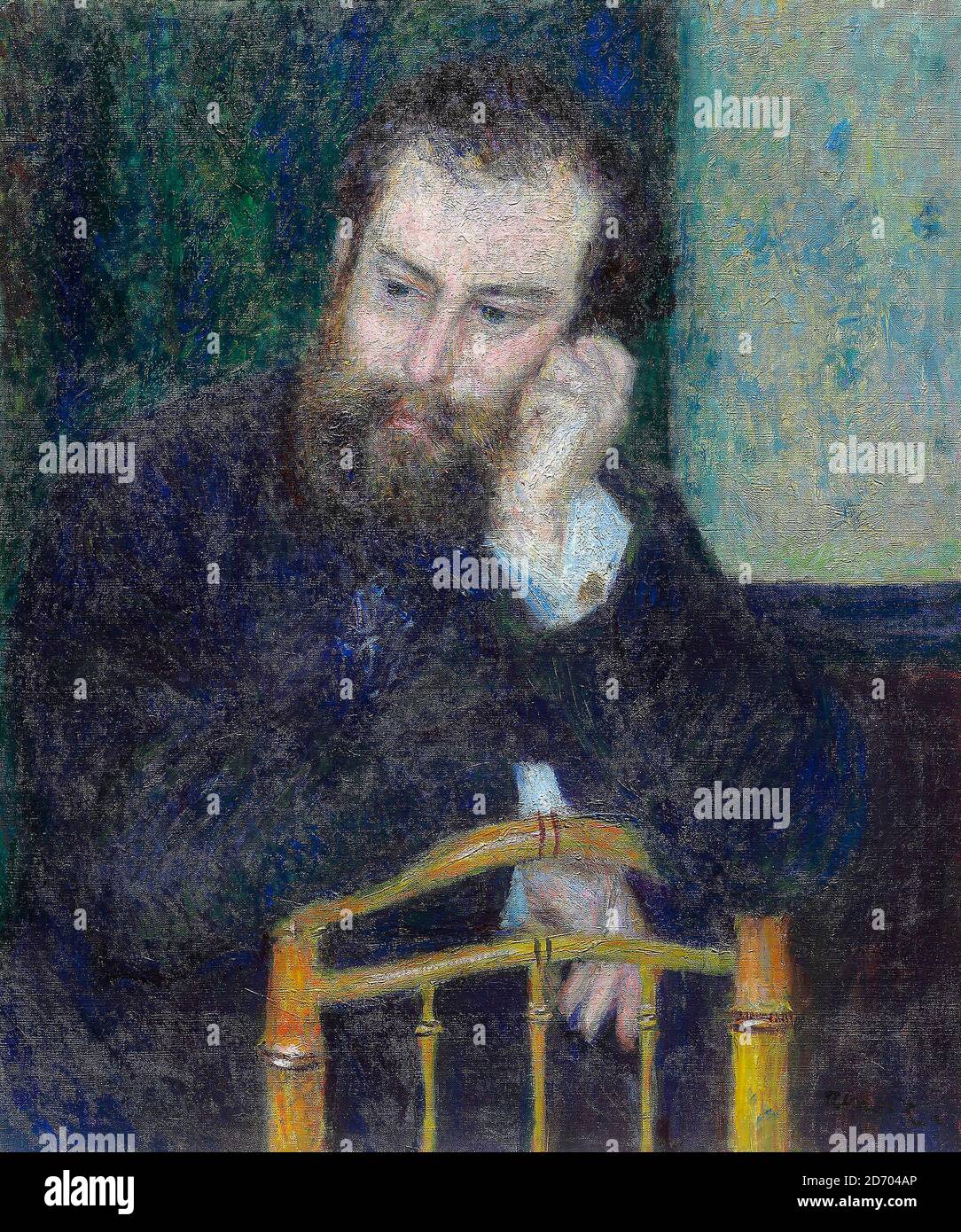 Pierre Auguste Renoir, Alfred Sisley (1839-1899), British Impressionist Landscape Painter, portrait painting, 1876 Stock Photo
