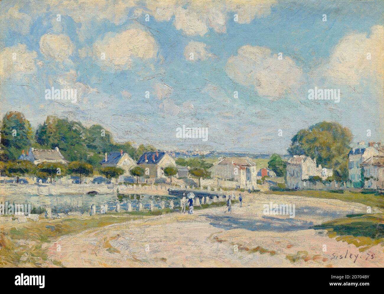 Alfred Sisley, Watering Place at Marly, landscape painting, 1875 Stock Photo