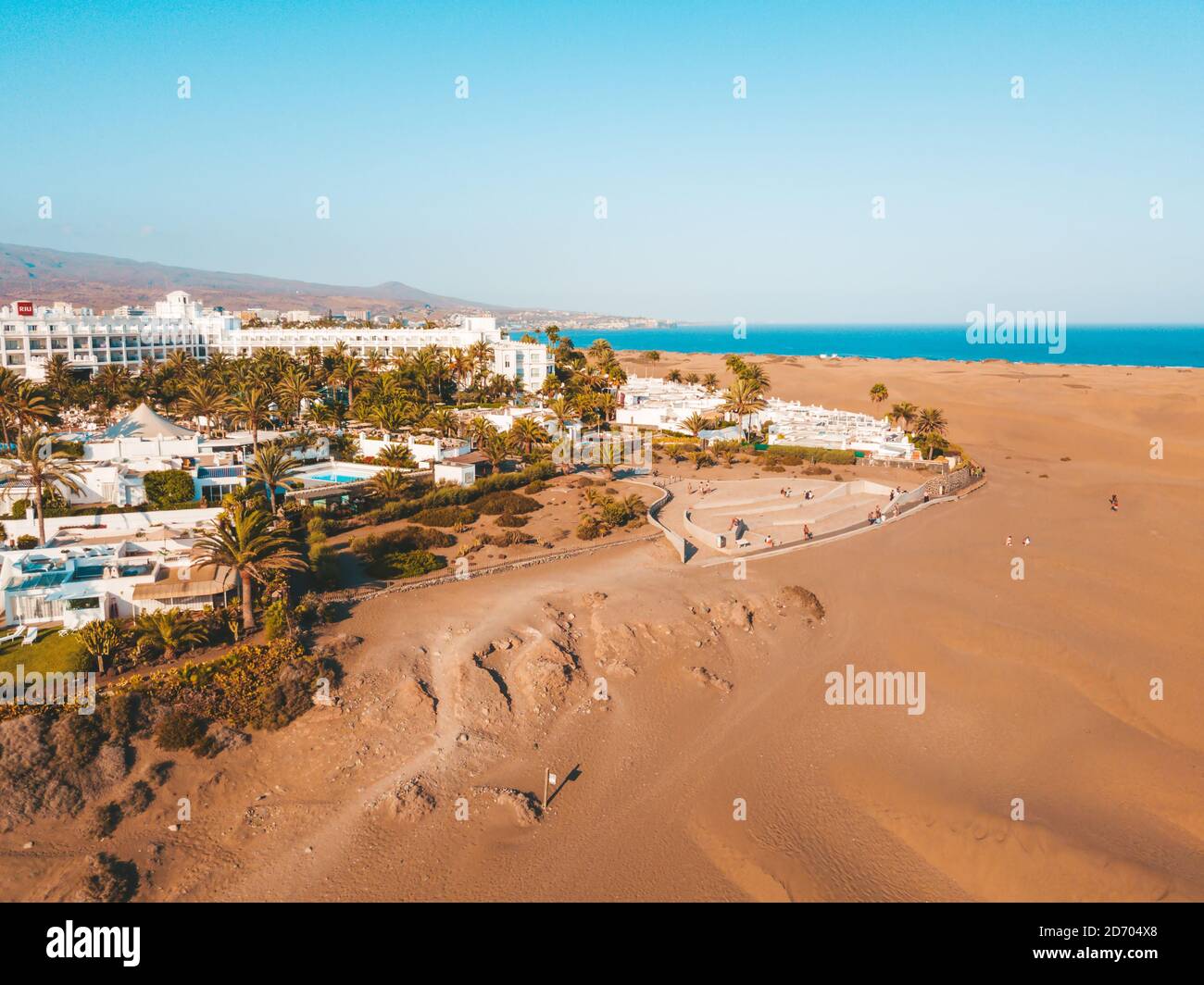 Aerial View Of Maspalomas Dunes On Gran Canaria Island With Exotic Palm aerial-view-of-maspalomas-dunes-on-gran-canaria-island-with-exotic-palm