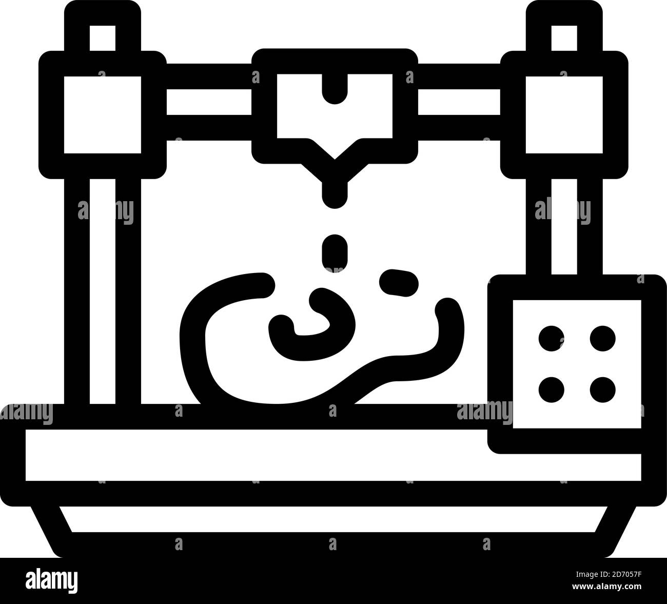printing prostheses on 3d printer line icon vector illustration Stock ...