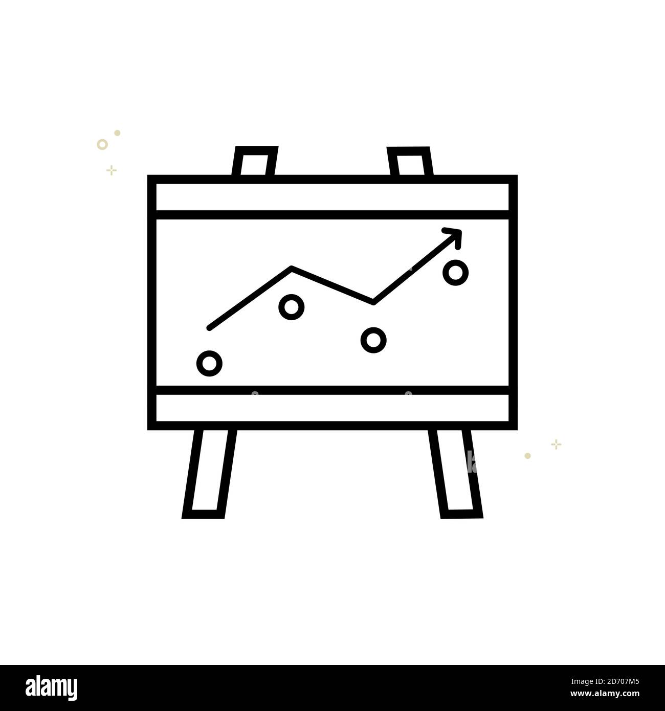 Presentation linear vector icon, up arrow. Vector illustration Stock Vector