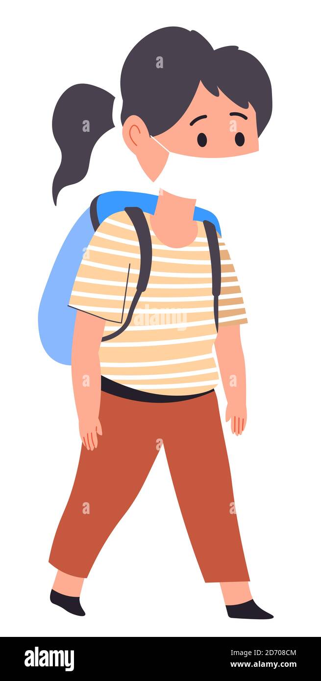 Boy And Girl Going Back To School With Bags Continuous Line Drawing Vector Illustration On White Background Stock Vector Image Art Alamy